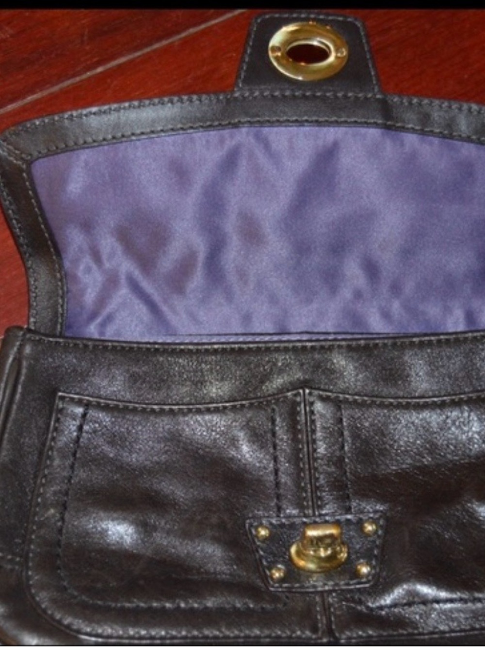 Coach Set Vintage Lindsey Hampton satchel and clutch in brown mahogany ! - Picture 11 of 11